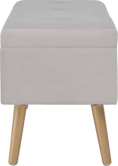 vidaXL Bankhocker Mit Stauraum Samt Grau 80x34x42cm