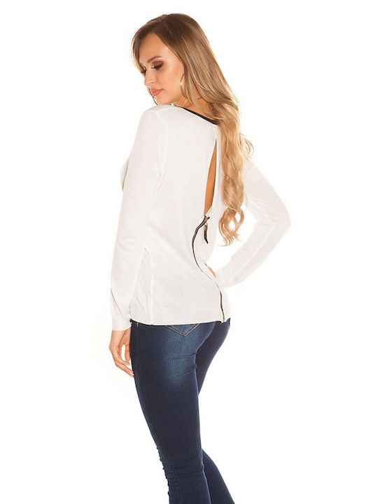 Fashion Style Women's Long Sleeve Sweater White