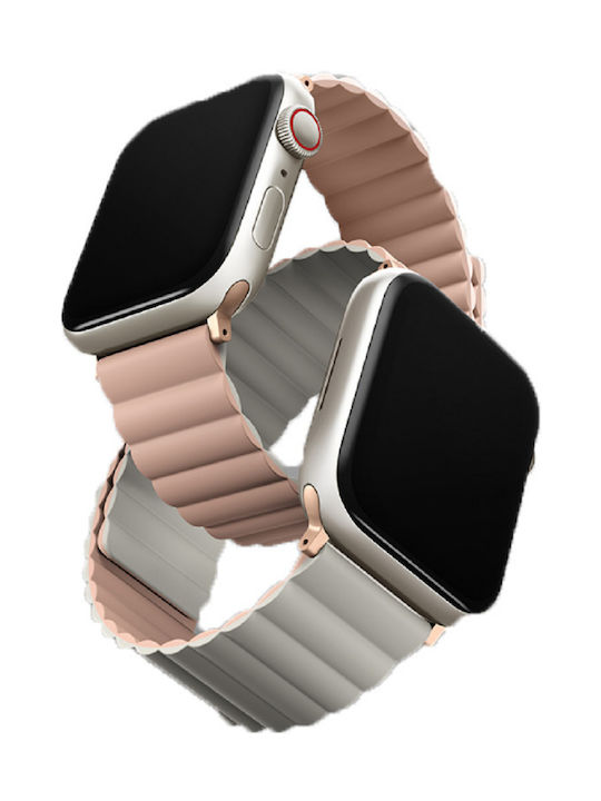 Uniq Revix Reversible Armband Silikon Pink / Beige (Apple Watch 44/45/46mm/Ultra 49mm) UNIQ-45MM-REVPNKBEG