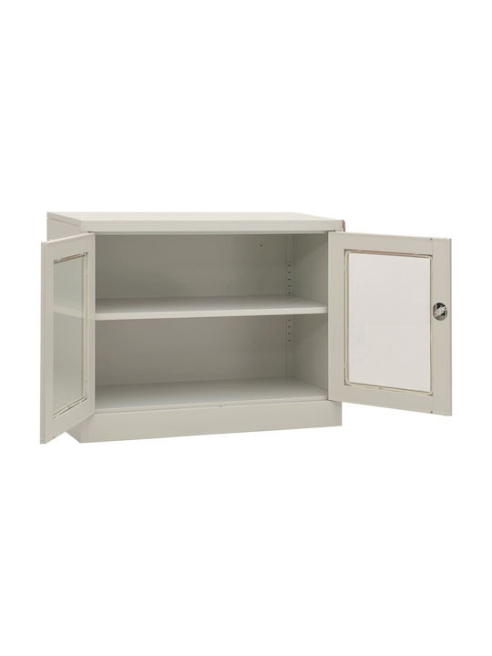 Kleiderschrank Büro mit Schloss Ανοιχτό Γκρι 90x40x70cm