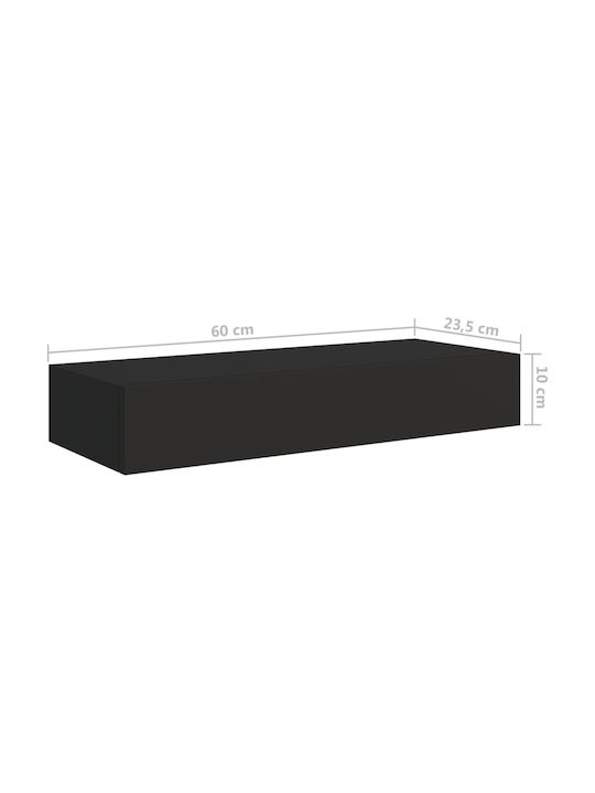 Ράφια Μαύρο (2τμχ) 60x23.5x10εκ.