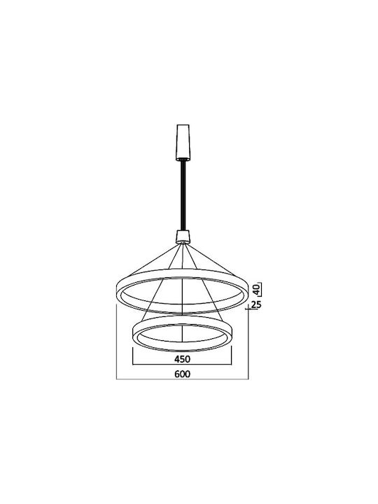 Braytron Pendant Light Gold 60cm