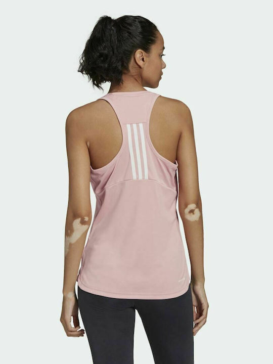 Adidas Primeblue Designed 2 Move 3-Stripes Women's Athletic Blouse Sleeveless Wonder Mauve