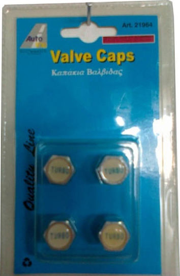 Autoline Turbo Capace de Valvă pentru Anvelope Auto Argintiu 4buc