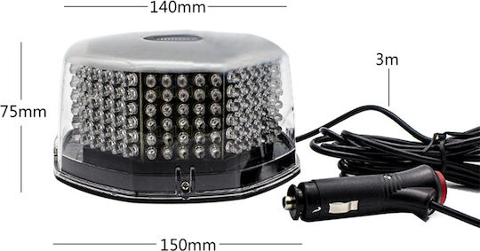 Car Beacon LED 12V Waterproof 15cm with Orange Lighting