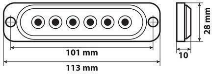 Lampa Auto-Signalleiste LED 12 / 24V Wasserdicht 11.3cm mit Weiß Beleuchtung