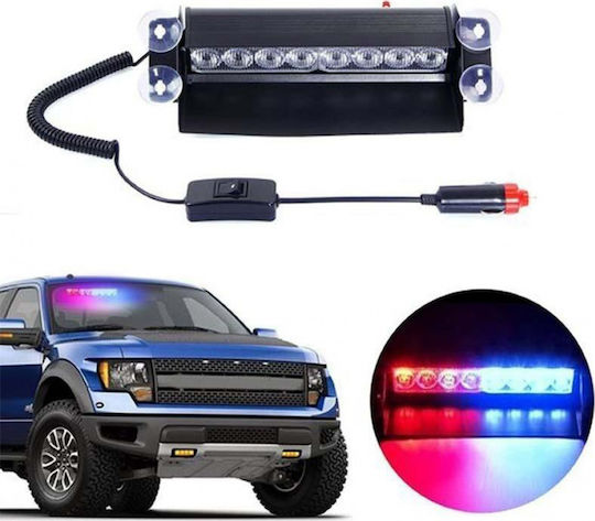 Μπάρα Σήμανσης Αυτοκινήτου LED 12V Αδιάβροχη 27cm με Κόκκινο / Μπλε Φωτισμό