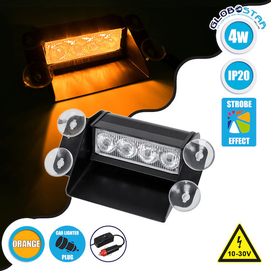 GloboStar Car LED 10 - 30V Waterproof 14.8cm Warning Bar with Orange Lighting