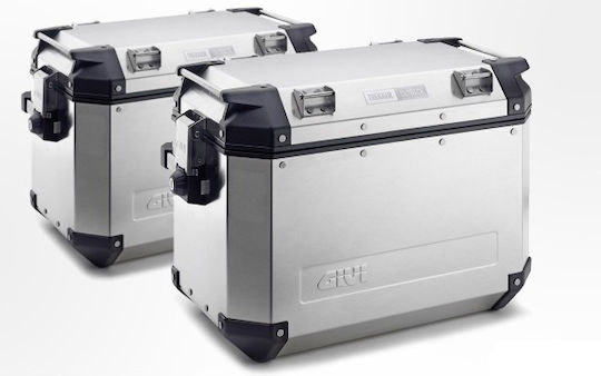 Givi Trekker Outback OBKN48 Monokey Σετ Πλαϊνές Βαλίτσες Μοτοσυκλέτας Αλουμινίου 48lt σε Ασημί Χρώμα