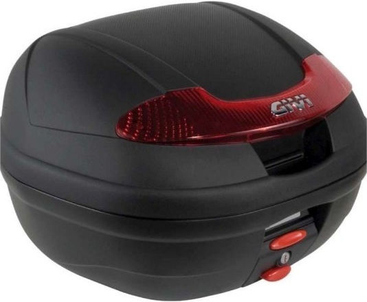 Givi E340 Vision Monolock Bagaj Motocicletă cu Reflectorizante Roșii 34lt Neagră
