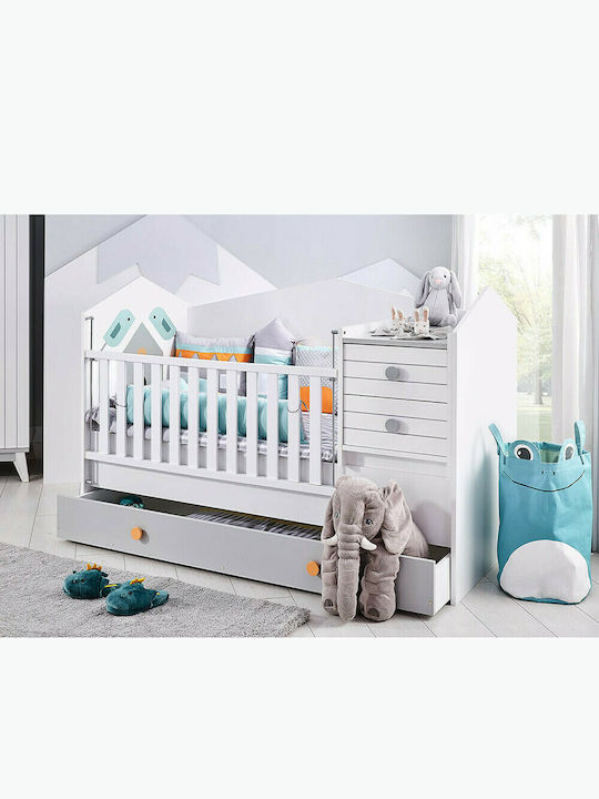 Ravenna Cabriolet Cuna Bird House Albă Cu Sertar