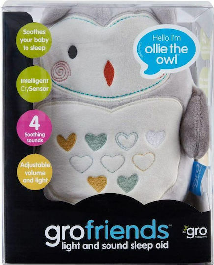 Grobag Ollie The Owl από Ύφασμα με Λευκούς Ήχους, Μουσική, Φως και Αισθητήρα Κλάματος για Νεογέννητα