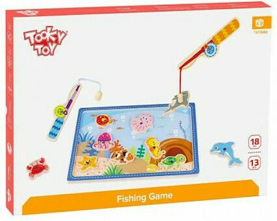 Tooky Toys Fishing Toy Παιχνίδι Ψαρέματος made of Wood for 18++ Months