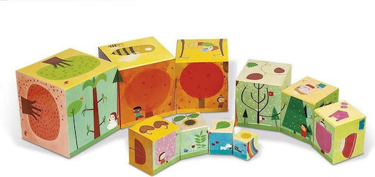 Janod Stacking Toy Cubes The Four Seasons for 12++ Months