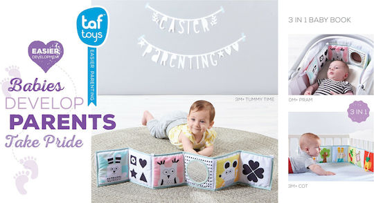 Taf Toys Βιβλίο Δραστηριοτήτων Baby Book 3 In 1 από Ύφασμα με Μουσική για Νεογέννητα
