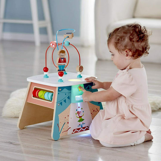 Hape Activity Cube Activity Cube Light-Up Circus made of Wood with Lights for 18++ Months