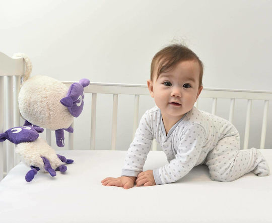 Sweet Dreamers Jucărie de Somn Ewan Sheep Deluxe Purple din Țesătură cu Sunete Albe, Lumină și Senzor de Plâns pentru 0++ Luni