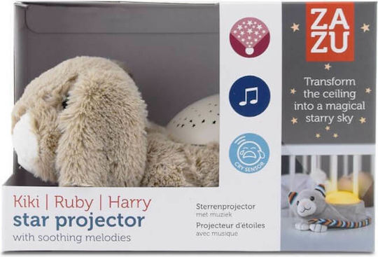 Zazu Играчка за сън Ruby Star Projection от плат с бели шумове и светлина за 0++ месеца