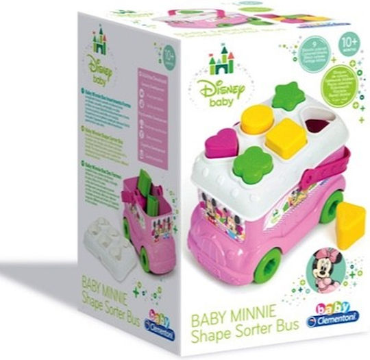 Baby Clementoni Παιχνίδι Ταξινόμησης Σχημάτων Baby Minnie Shape Sorter Bus για 10+ Μηνών