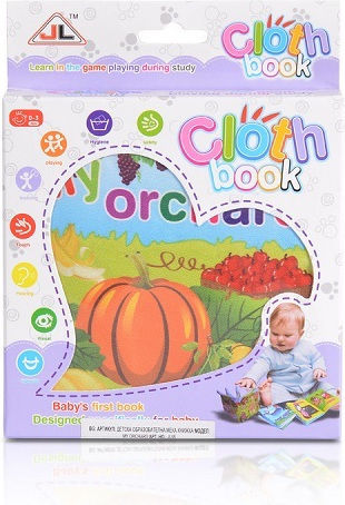 Cangaroo Activity Book Soft Children's Activity Book My Orchard made of Fabric for 12++ Months