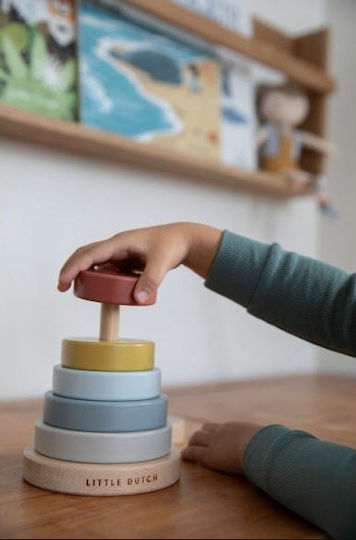 Little Dutch Stacking Toy Stacking Rings Pure & Nature made of Wood for 12++ Months