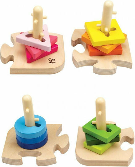 Hape Jucărie de Sortare a Formelor Early Explorer Creative Peg Puzzle din Lemn pentru 18++ Luni