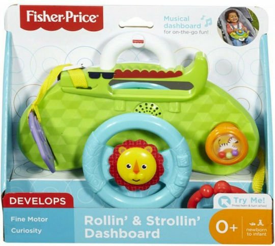 Fisher Price Steering Wheel Rollin' & Strollin' Dashboard with Music for 0++ Months