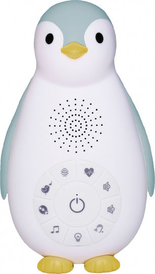 Zazu Zoe Sleep Penguin White Sounds Bluetooth Night Light Blue Rechargeable