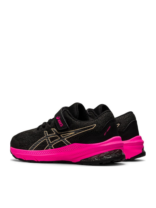 GT-1000 11 PS Kids Sports Shoes Running with Hoop & Loop Closure Black