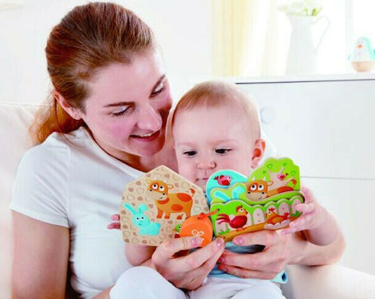 Hape Activity Book Baby's Farm Animal Book made of Wood for 10++ Months