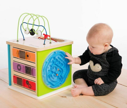 Hape Κύβος Δραστηριοτήτων Motor Skills Cube First Experiments από Ξύλο για 12+ Μηνών