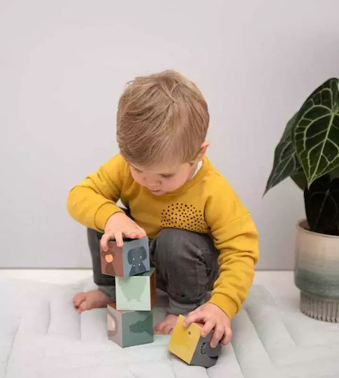 Trixie Cub de Activități Cube Puzzle cu animale din Lemn pentru 24++ Luni