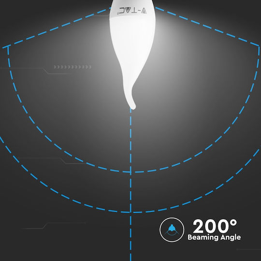 V-TAC VT-258 Λάμπα LED 5.5W για Ντουί E14 Ψυχρό Λευκό 470lm
