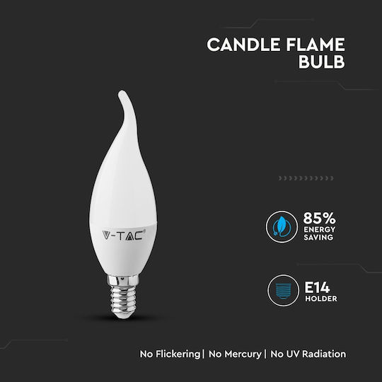 V-TAC VT-258 Λάμπα LED 5.5W για Ντουί E14 Φυσικό Λευκό 470lm