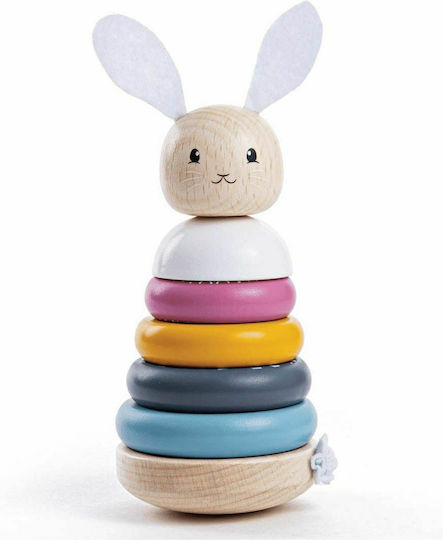 Big Jigs Παιχνίδι Στοίβαξης Rabbit Stacking Rings από Ξύλο για 12+ Μηνών