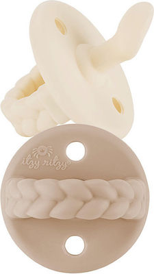 Itzy Ritzy Orthodontische Schnuller Silikon Sweetie Zöpfe Beige für 0-6 Monate 2Stück