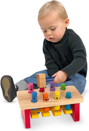 Melissa & Doug Hammer Toy Deluxe Pounding Bench made of Wood for 24++ Months