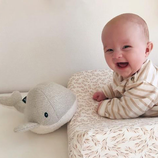 Flow Sleep Toy Moby the Whale made of Fabric with White Noise and Music for 0++ Months