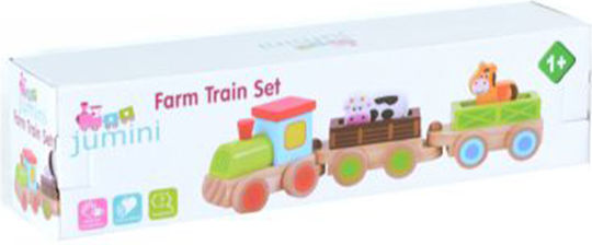 Jumini Vehicle Animal Train made of Wood for 12++ Months