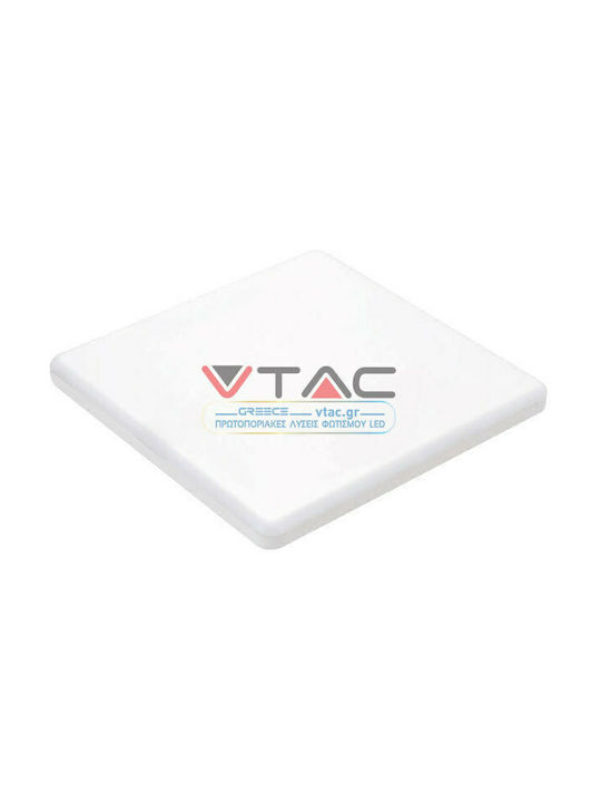 V-TAC Square Metallic Recessed Spot with Integrated LED and Natural White Light 10W 750lm White 12x12cm. 1pcs