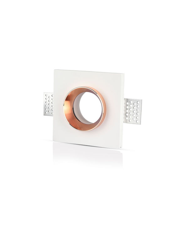 V-TAC Square Plaster Frame for Spot GU10 Copper 10x10cm. 1pcs