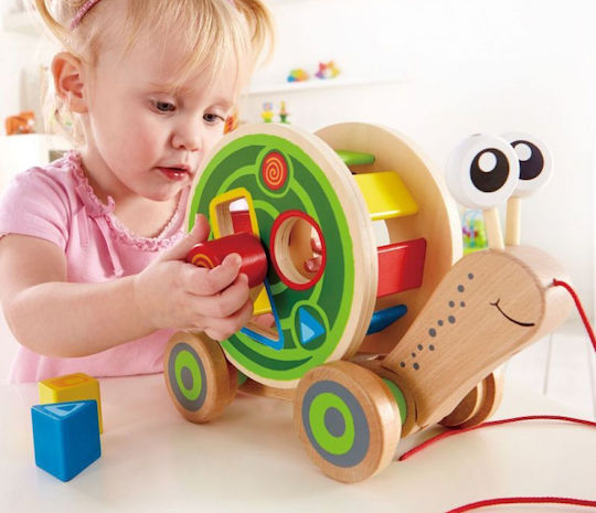Hape Παιχνίδι Ταξινόμησης Σχημάτων Συρόμενο Σαλιγκάρι από Ξύλο για 12+ Μηνών