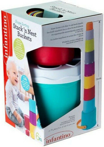 Infantino Παιχνίδι Στοίβαξης Stack 'N Nest Buckets για 6+ Μηνών