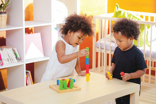 Plan Toys Formensortierspiel Basis geometrischer Körper aus Holz für 24++ Monate
