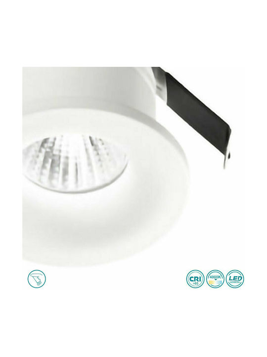Gea Luce Gaia Rund Metallisch Einbau Spot mit integriertem LED und Natürliches Weißes Licht Weiß 4.5x4.5cm. 1Stück
