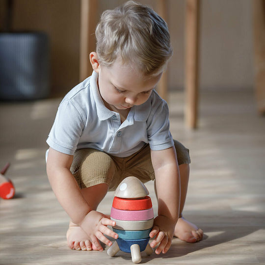 Plan Toys Играчка за подреждане Ракета за сортиране от дърво за 18++ месеца