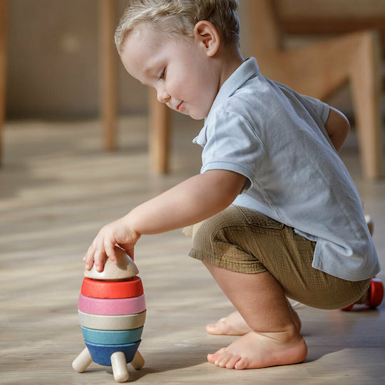 Plan Toys Играчка за подреждане Ракета за сортиране от дърво за 18++ месеца