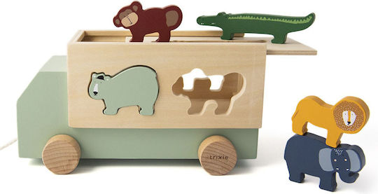 Trixie Pull-Along Toy Truck with Animals made of Wood for 36++ Months