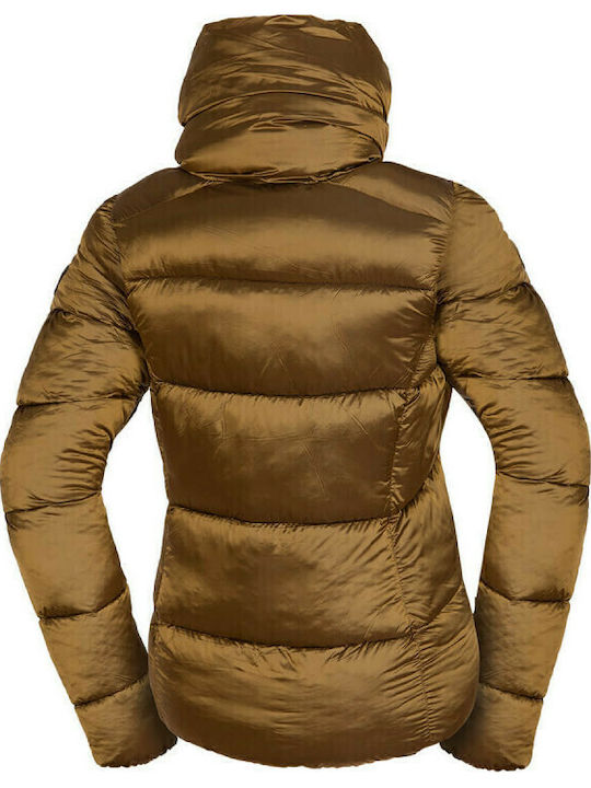 Kurz Damen Puffer Jacke für Winter Gold