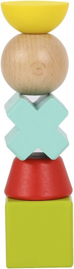 Tooky Toys Stacking Toy Stacking Game with Shapes & Cards made of Wood for 36++ Months
